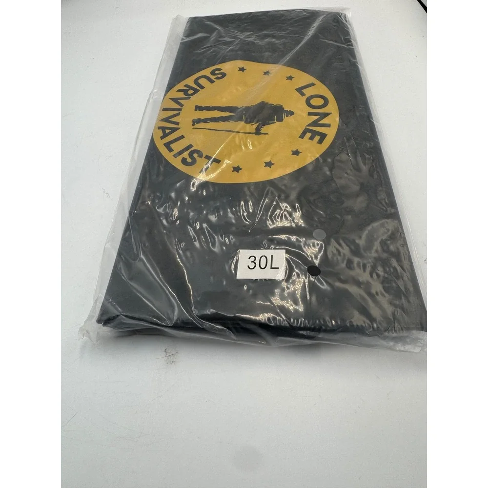Lone Survivalist 30L Waterproof Dry Bag Black Yellow Logo Outdoor‎ Gear NEW